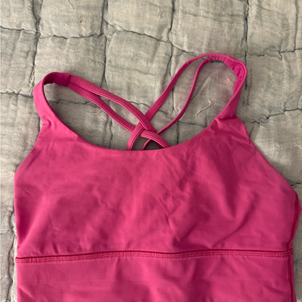 Lulu Pink Strappy Sports Bra
